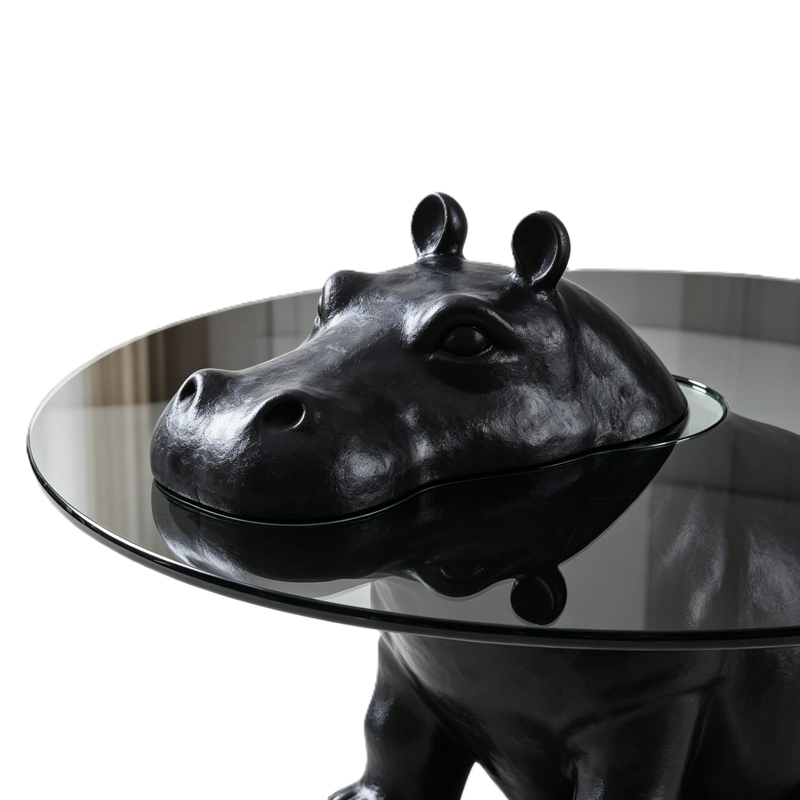 Creative Internet-Famous Hippo Coffee Table Italian Minimalist Style Movable Stainless Steel Frame Small End